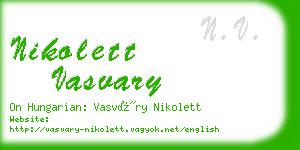 nikolett vasvary business card